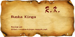 Ruska Kinga névjegykártya